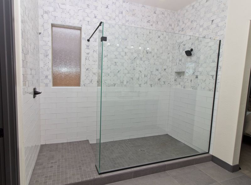 Corner Walk-In Shower with Clear Glass