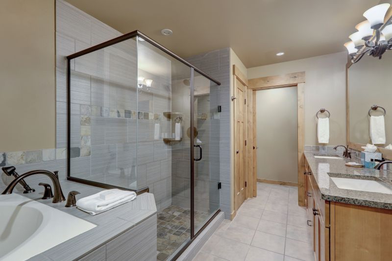Corner Shower with Glass Doors
